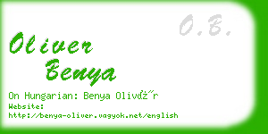 oliver benya business card